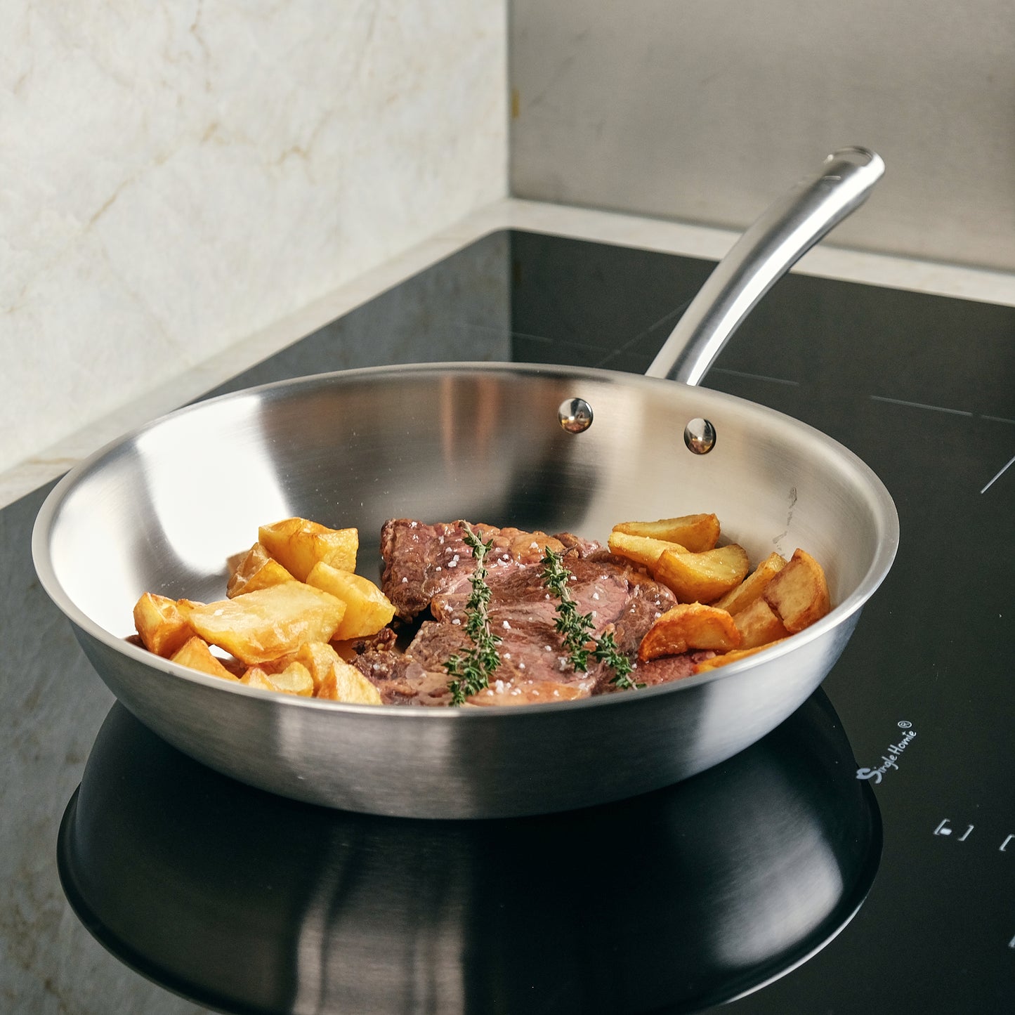 POELE 20 CM INOX 18/10 TRIPLY - KAMBERG®