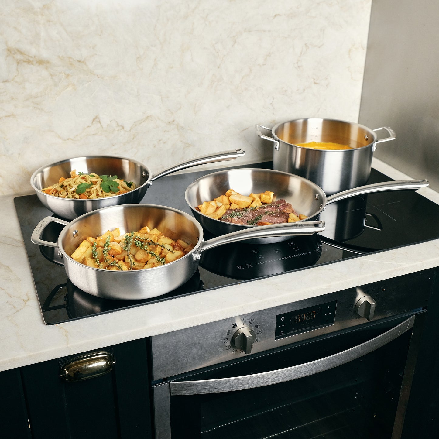 POELE 20 CM INOX 18/10 TRIPLY - KAMBERG®