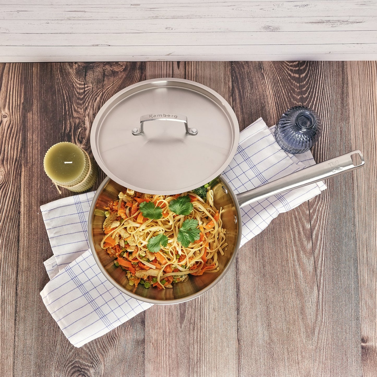WOK 24 CM INOX 18/10 TRIPLY - KAMBERG®