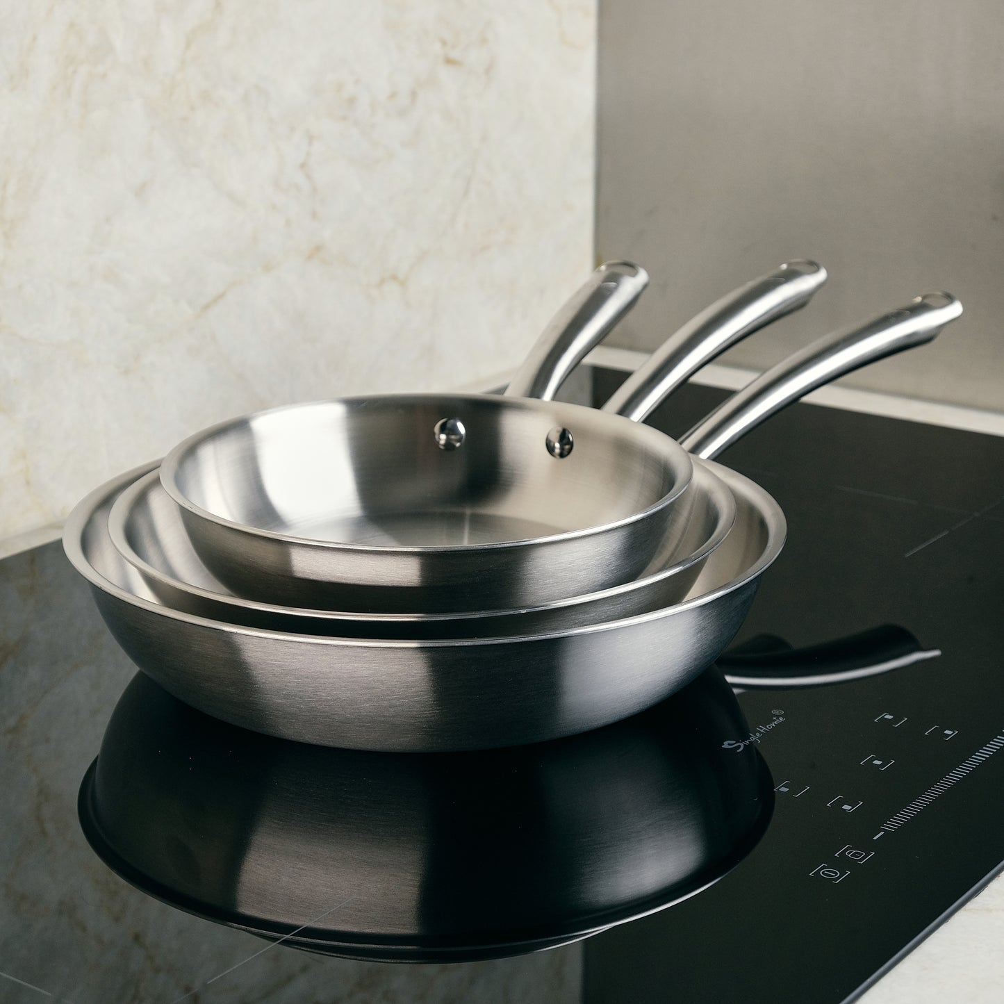 COFFRET 3 POELES INOX 18/10 TRIPLY - KAMBERG®