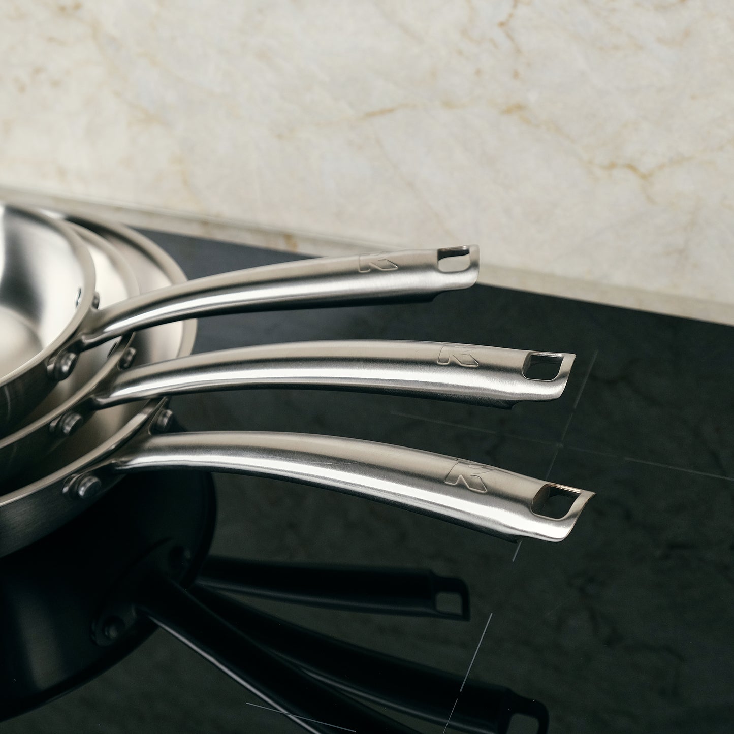 COFFRET 3 POELES INOX 18/10 TRIPLY - KAMBERG®