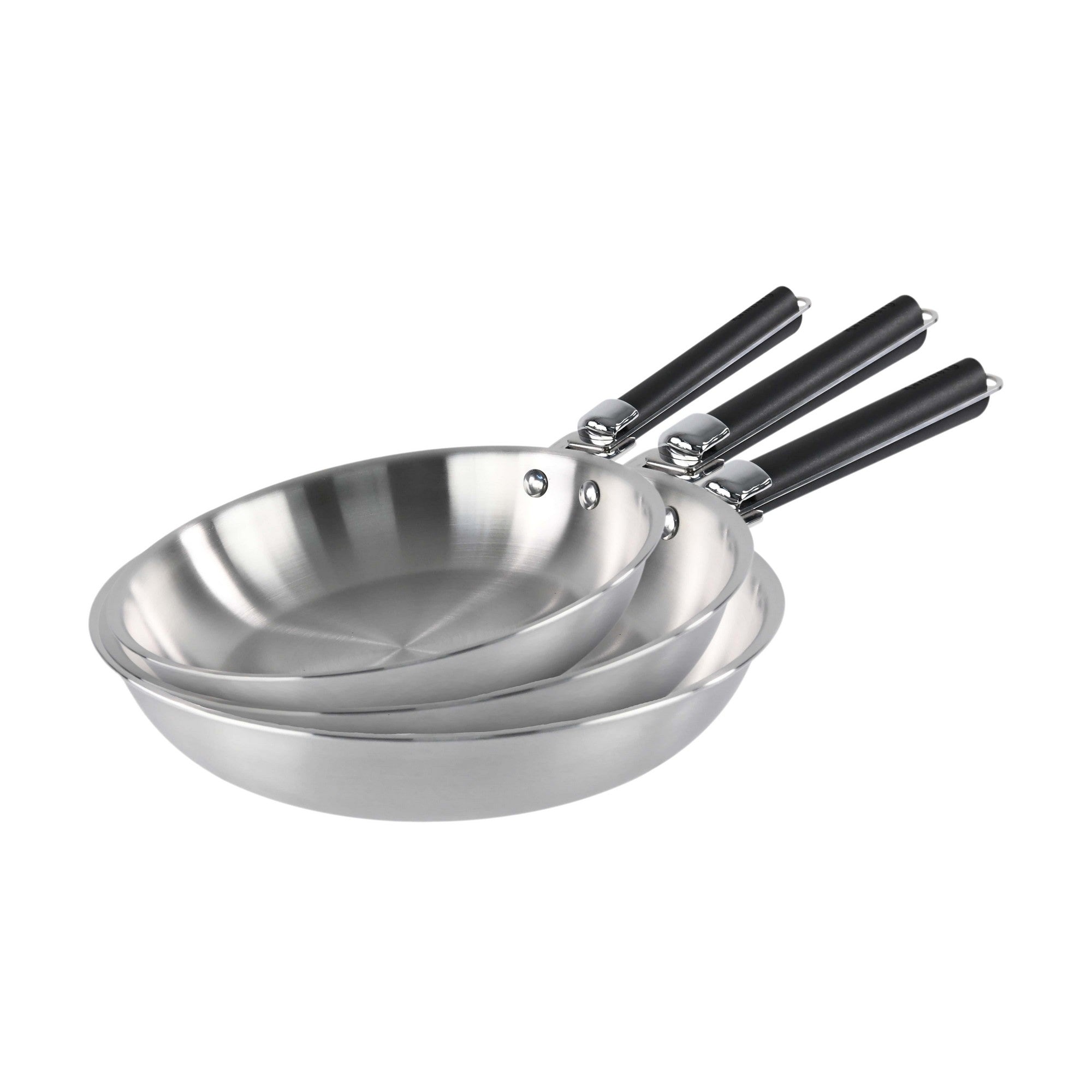 Kamberg Lot 3 Poêles 20/24/28 Cm Manche Amovible – Fonte D’Aluminium Revêtement Pierre Induction – Sans PFOA – Cuisson Saine & Facile
