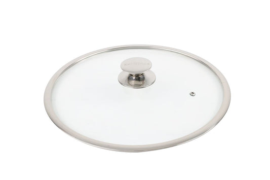 Round lid compatible with cast aluminum pots, pots and pans