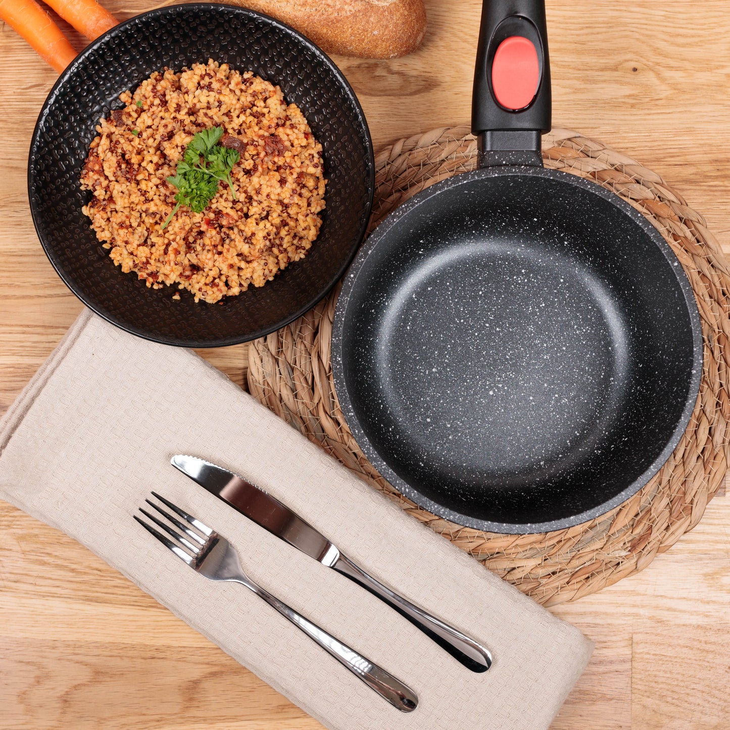 SERIES 3 CASSEROLES 16-18-20 CM + LID. KAMBERG® CAST ALUMINUM