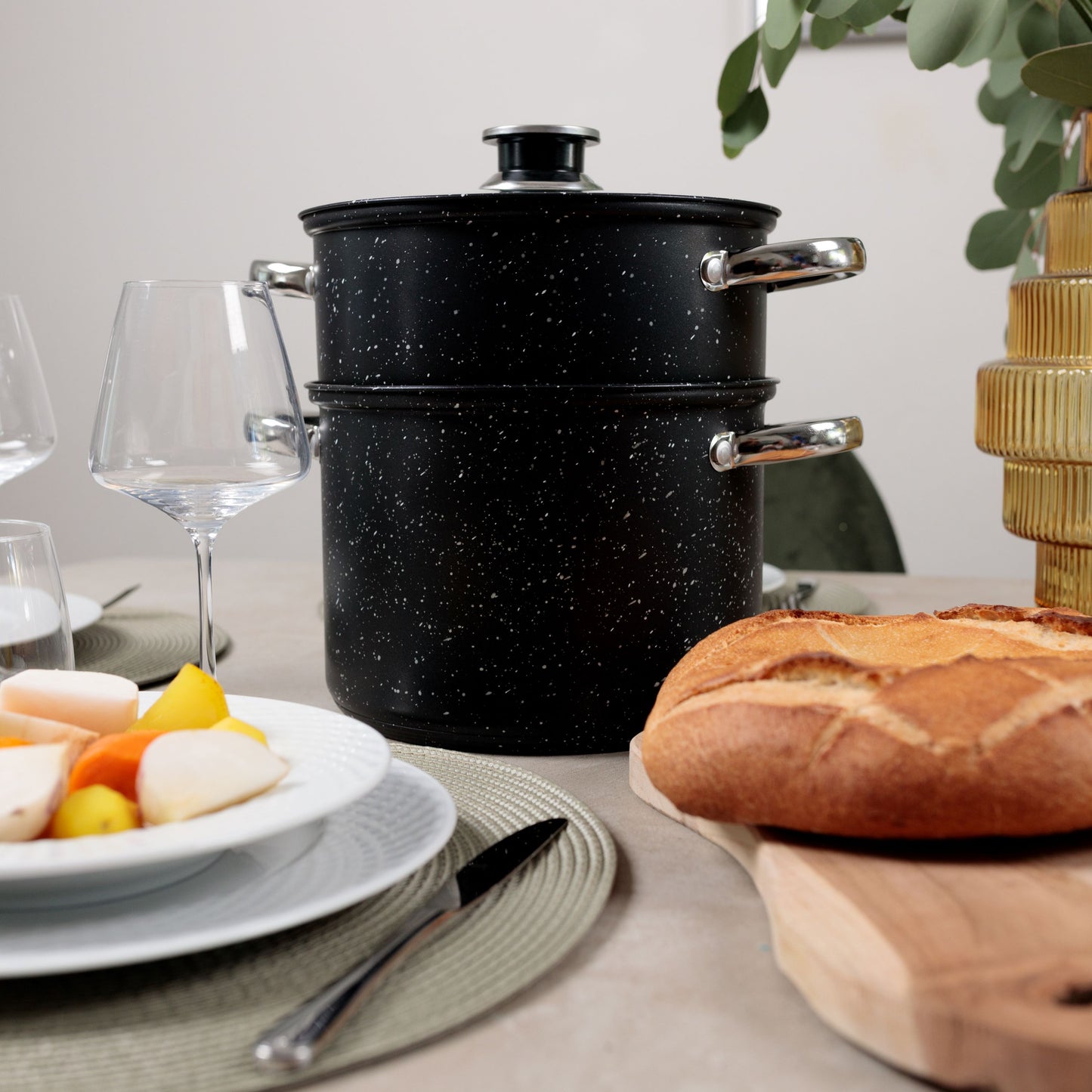 COUSCOUSSIER 12 L. STAINLESS STEEL BLACK EDITION KAMBERG®