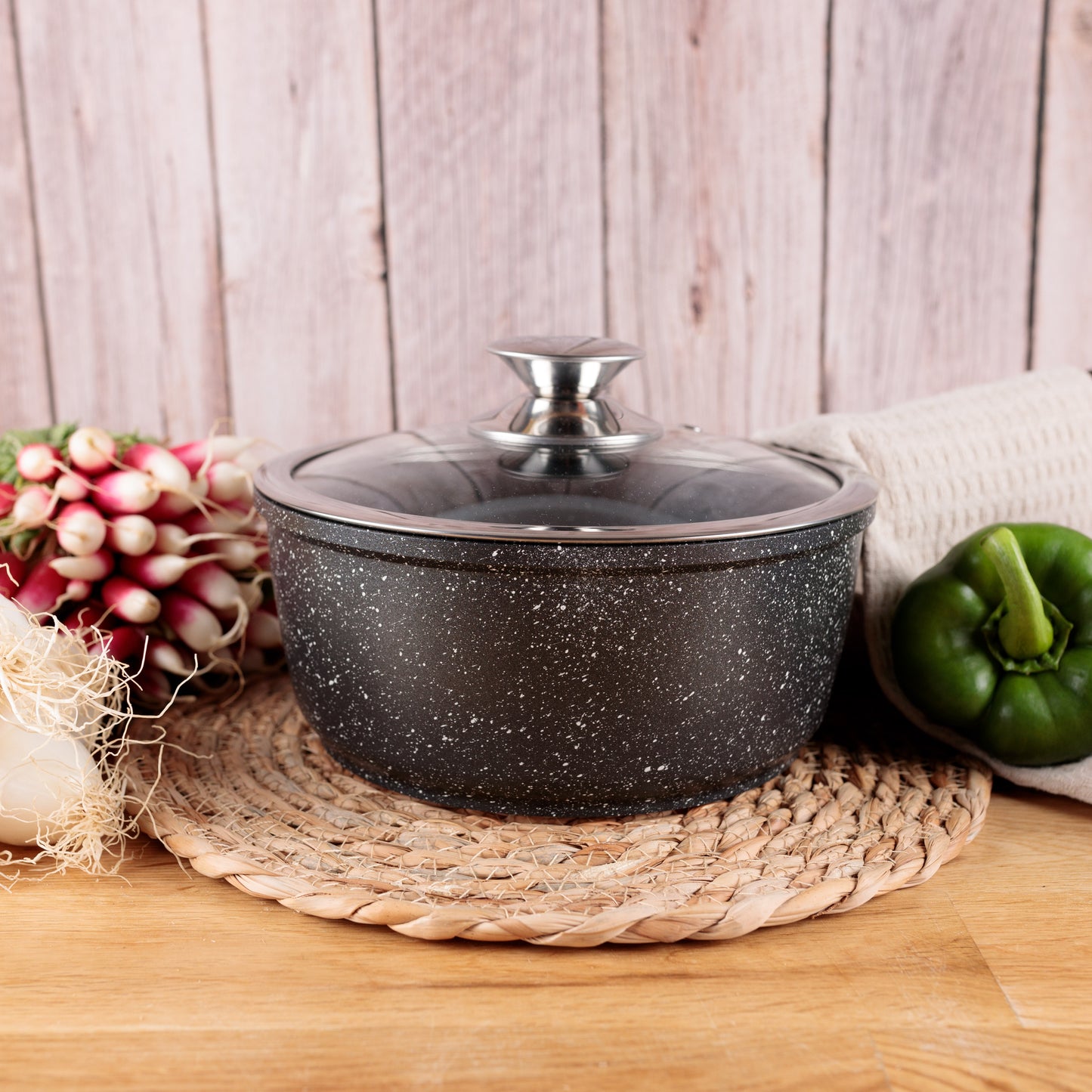 SERIES 3 CASSEROLES 16-18-20 CM + LID. KAMBERG® CAST ALUMINUM