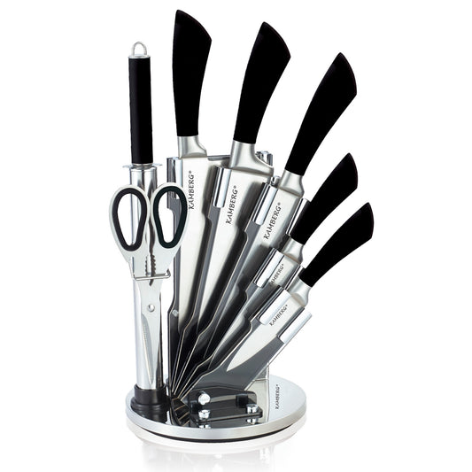 KNIVE BLOCK 8 PCS BLACK KAMBERG®