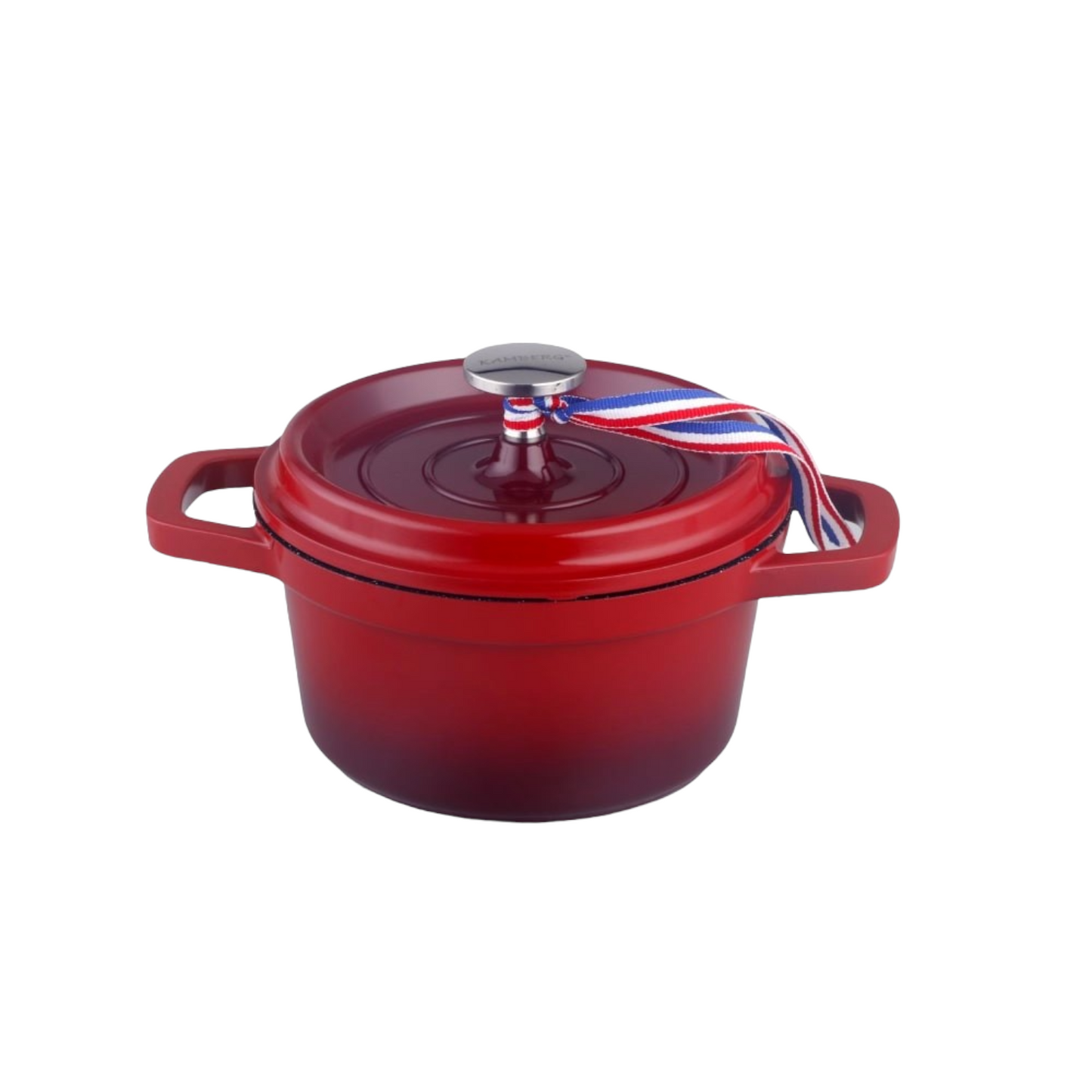 MINI COCOTTE X 4 - 12 CM ROUGE RONDE FONTE D'ALUMINIUM KAMBERG®