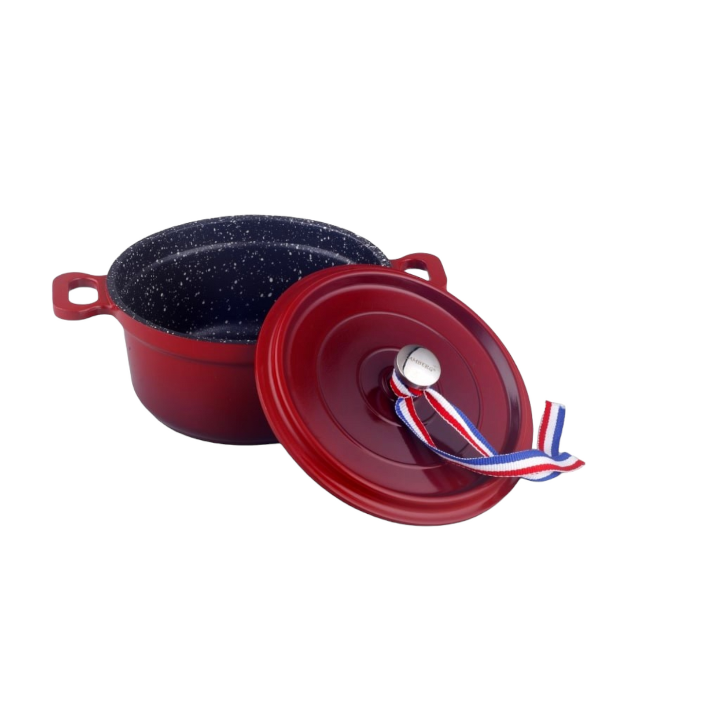 MINI COCOTTE X 4 - 12 CM ROUGE RONDE FONTE D'ALUMINIUM KAMBERG®