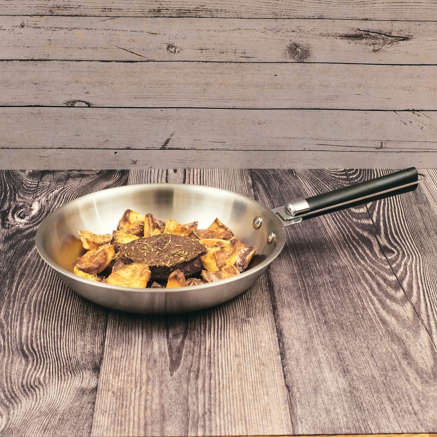 POELE 30 CM INOX TRIPLY MANCHE AMOVIBLE KAMBERG®