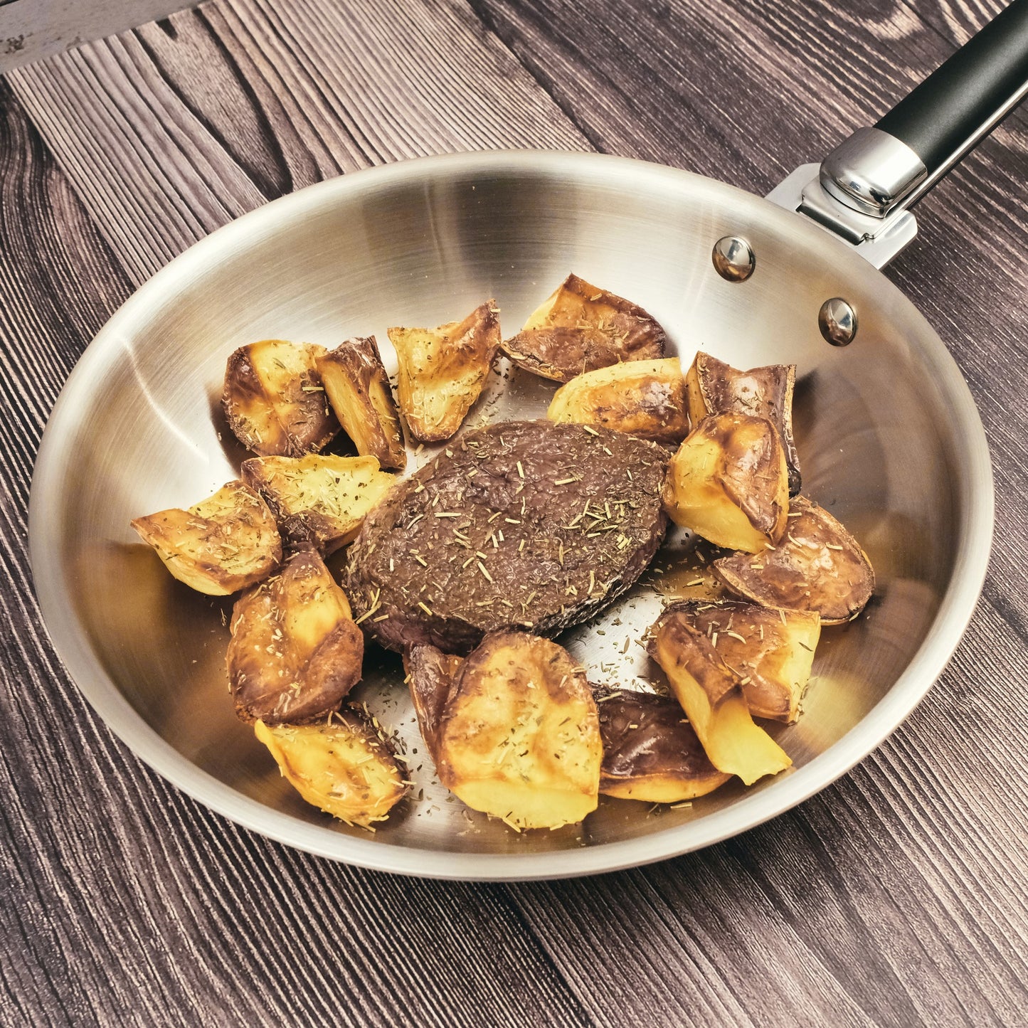 POELE 28 CM INOX TRIPLY MANCHE AMOVIBLE KAMBERG®