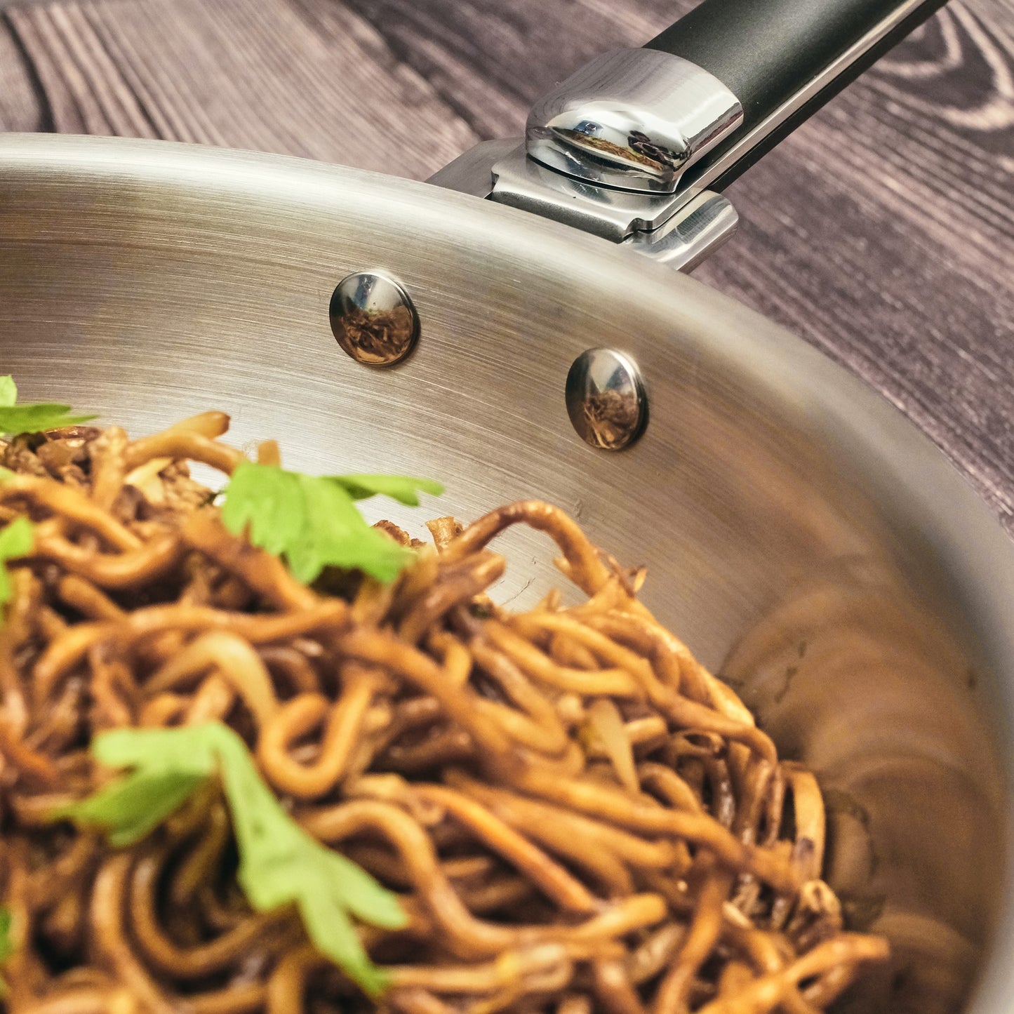 WOK 24 CM INOX TRIPLY MANCHE AMOVIBLE KAMBERG®