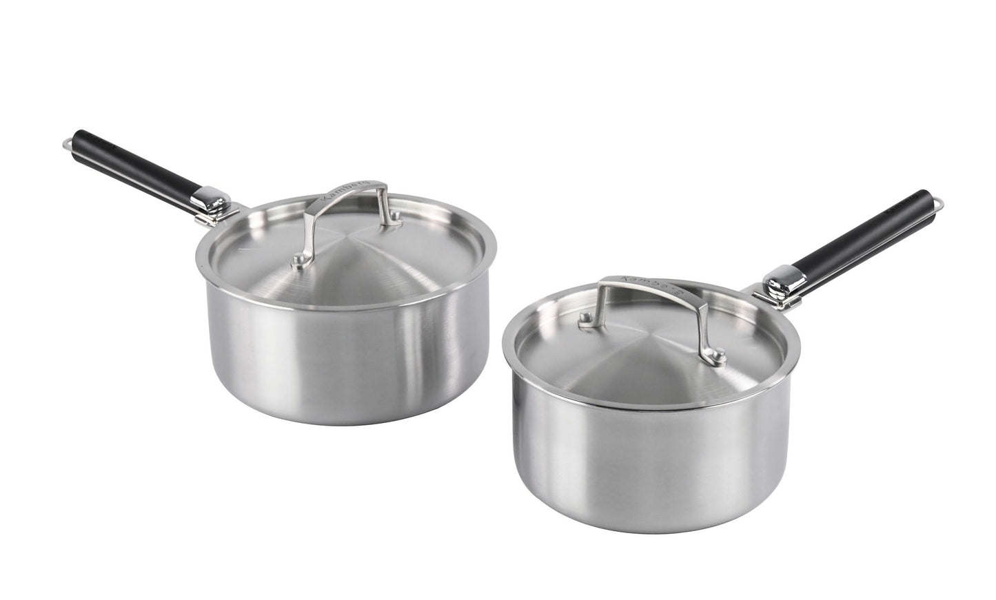 COFFRET 2 CASSEROLES 18/20 CM INOX TRIPLY MANCHE AMOVIBLE KAMBERG®
