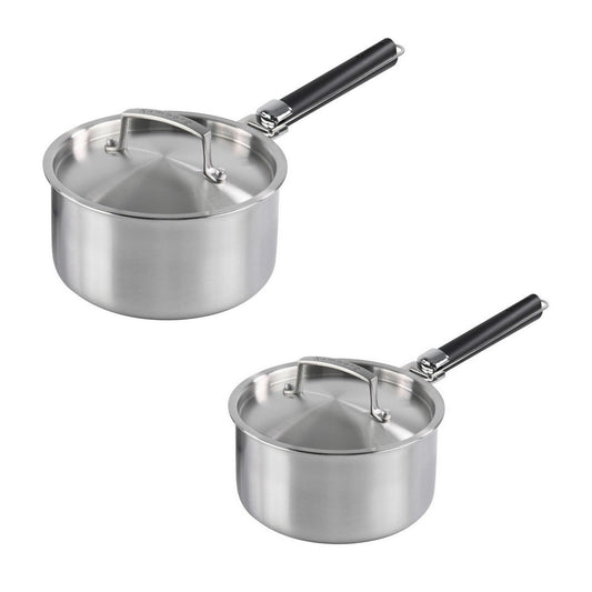COFFRET 2 CASSEROLES 18/20 CM INOX TRIPLY MANCHE AMOVIBLE KAMBERG®