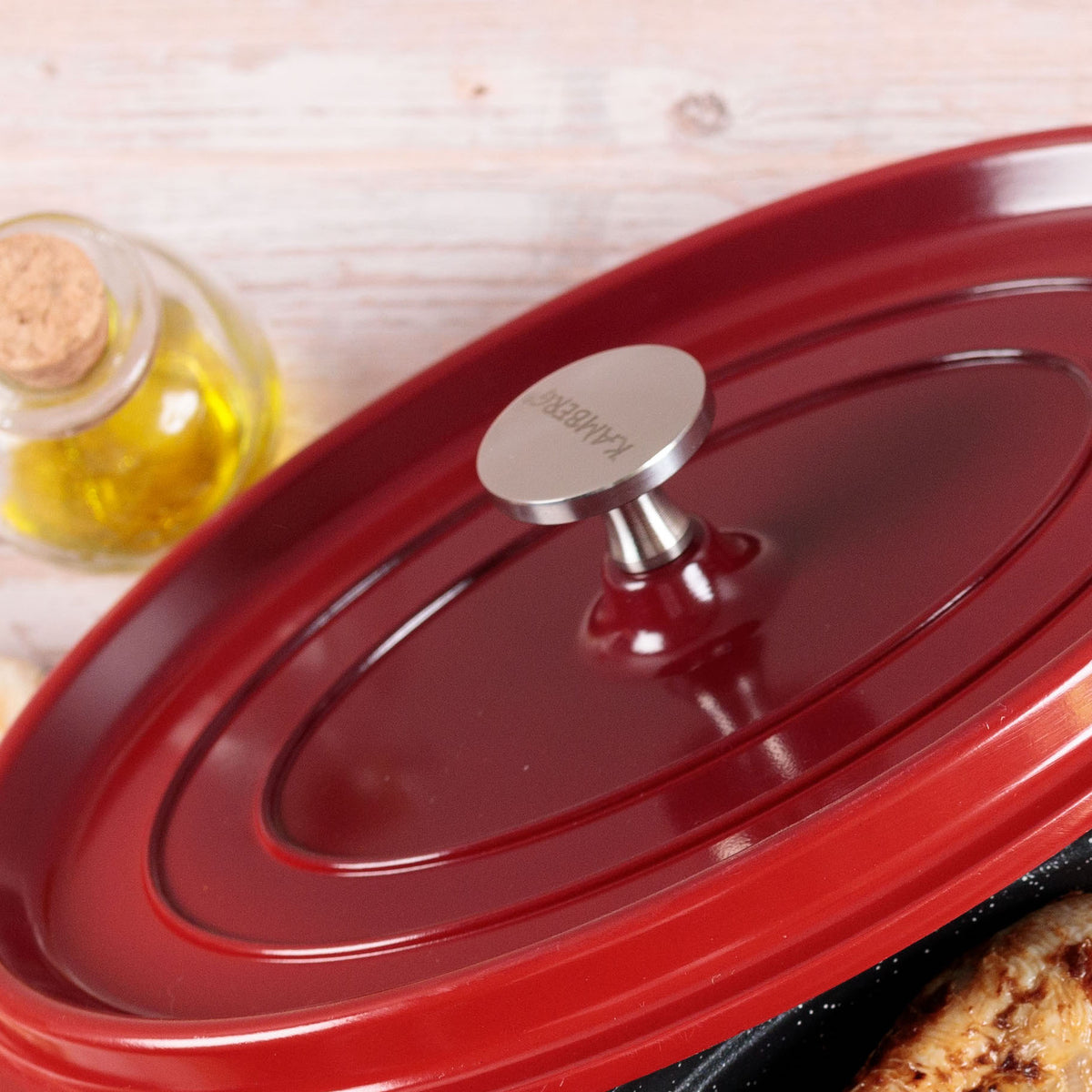Cocotte Kamberg Ovale 30 Cm In Alluminio – Rivestimento Antiaderente Pietra, Per Tutti I Piani Cottura Inclusa Induzione
