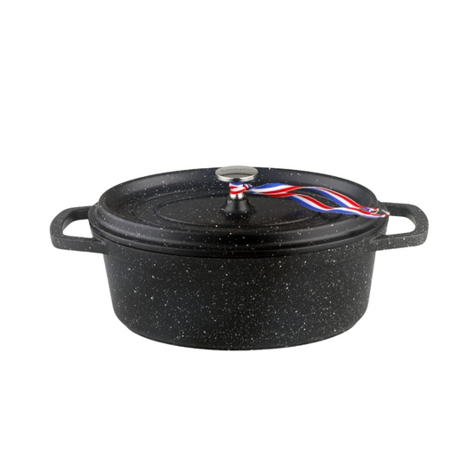 COCOTTE 30 CM NOIRE OVALE FONTE D'ALUMINIUM KAMBERG®